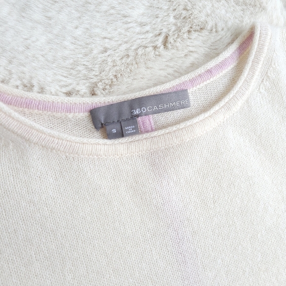 360 Cashmere Color Block Lavender Super Soft Sweater - Picture 3 of 8